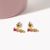 Wholesale Copper 18K Gold Plated Heart Stud Earrings Inlaid With Zircon For Women