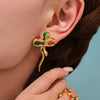 Wholesale Copper 18K Gold Plated Snakeshaped Geometric Earrings For Women