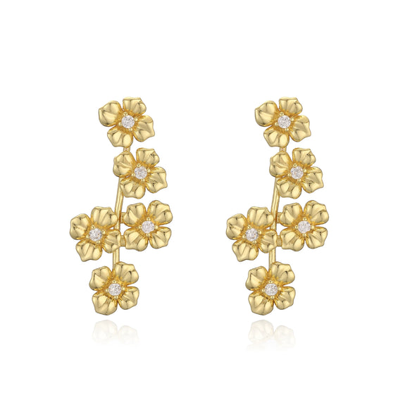 Wholesale Copper 18K Gold Plated Starfish Shell Women's Earrings With Flower Geometric Animal Zodiac Zirconia Design