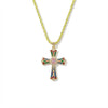 Wholesale Copper 18K Goldplated Cross Pendant Necklace With Braided Rope And Ochain For Women