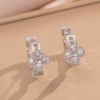 Wholesale Copper 18K Real Gold Plated Micropaved Zircon Fourleaf Clover Light Luxury Earrings