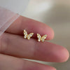 Wholesale Copper Lady Animal Style Butterfly Earrings With Zirconia