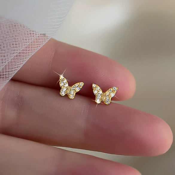 Wholesale Copper Lady Animal Style Butterfly Earrings With Zirconia