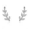 Wholesale Copper Leaf Ear Studs Mori Style For Women