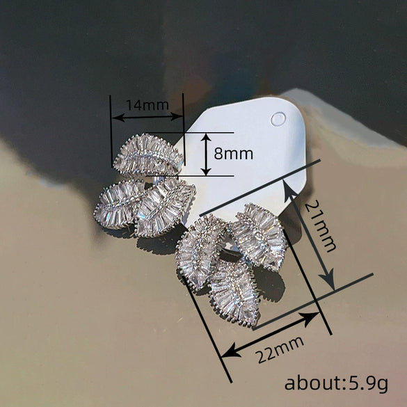 Wholesale Copper Leaf Geometric Zircon Set Jewelry For Women