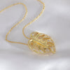Wholesale Copper Leaf Pendant Necklace With Electroplating O Word Chain Little Fresh Style