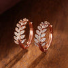 Wholesale Copper Leaves Olive Branch Micro Inlaid Zircon Women's Pastoral Style Earrings