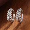 Wholesale Copper Leaves Olive Branch Micro Inlaid Zircon Women's Pastoral Style Earrings