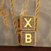 Wholesale Copper Letter Necklace Pendant Electroplated Inlaid Zircon For Girls