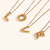 Wholesale Copper Letter Pendant Necklace With Bamboo Chain And Electroplating Treatment