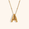 Wholesale Copper Letter Pendant Necklace With Bamboo Chain And Electroplating Treatment