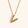 Wholesale Copper Letter Pendant Necklace With Bamboo Chain And Electroplating Treatment