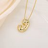 Wholesale Copper Letter Pendant Necklace With Smooth Color And Zircon Inlay Hip Hop Style Creative And Personalized