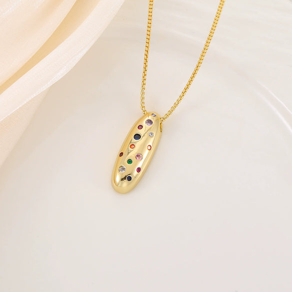 Wholesale Copper Letter Pendant Necklace With Smooth Color And Zircon Inlay Hip Hop Style Creative And Personalized