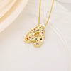 Wholesale Copper Letter Pendant Necklace With Smooth Color And Zircon Inlay Hip Hop Style Creative And Personalized