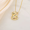 Wholesale Copper Letter Pendant Necklace With Smooth Color And Zircon Inlay Hip Hop Style Creative And Personalized