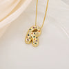 Wholesale Copper Letter Pendant Necklace With Smooth Color And Zircon Inlay Hip Hop Style Creative And Personalized