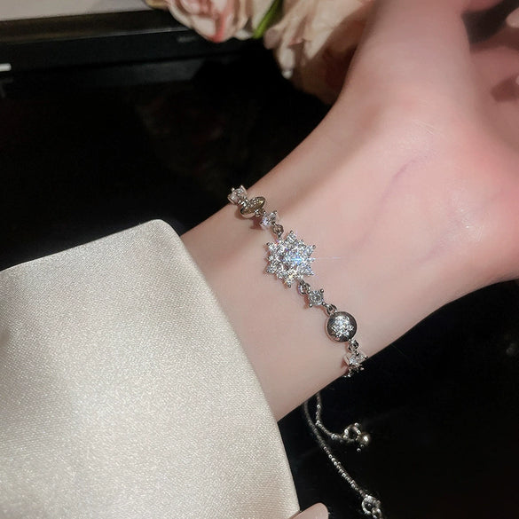 Wholesale Copper Letter Zirconia Inlayed Fashion Exquisite Cold Style Light Luxury High End Feeling Temperament Women's Bracelet