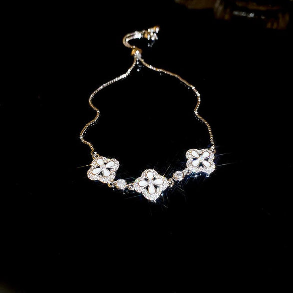 Wholesale Copper Letter Zirconia Inlayed Fashion Exquisite Cold Style Light Luxury High End Feeling Temperament Women's Bracelet