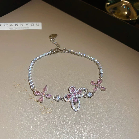 Wholesale Copper Letter Zirconia Inlayed Fashion Exquisite Cold Style Light Luxury High End Feeling Temperament Women's Bracelet