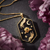 Wholesale Copper Light Luxury Geometric Carved Rose Pendant Necklace With Electroplating For Women