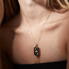 Wholesale Copper Light Luxury Geometric Carved Rose Pendant Necklace With Electroplating For Women