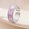 Wholesale Copper Light Luxury Geometric Oil Dropping Enamel Open Ring Jewelry For Women With Electroplating