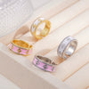 Wholesale Copper Light Luxury Geometric Oil Dropping Enamel Open Ring Jewelry For Women With Electroplating