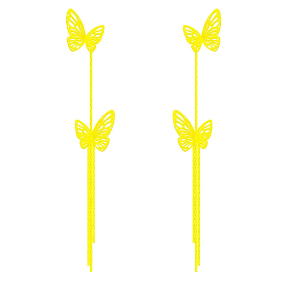 Wholesale Copper Long Earrings With Inlaid Zircon Butterfly Tassel Animal Style