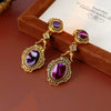 Wholesale Copper Medieval Vintage Geometric Flower Drop Zircon Earrings For Women