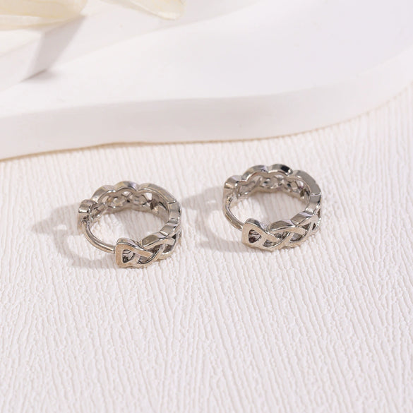 Wholesale Copper Mesh Earrings With Geometric Pattern And Electroplating Treatment For Women