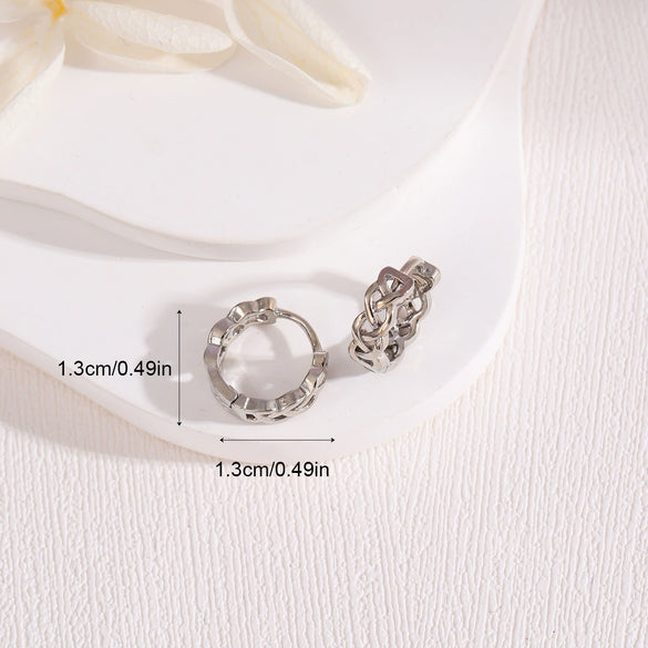 Wholesale Copper Mesh Earrings With Geometric Pattern And Electroplating Treatment For Women