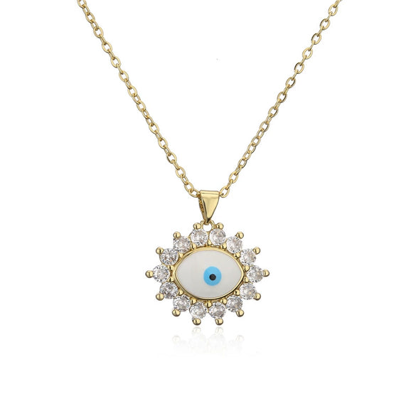 Wholesale Copper Micro Inlaid Pendant Necklace With Geometric Pattern For Women Copper Plated 18K Gold