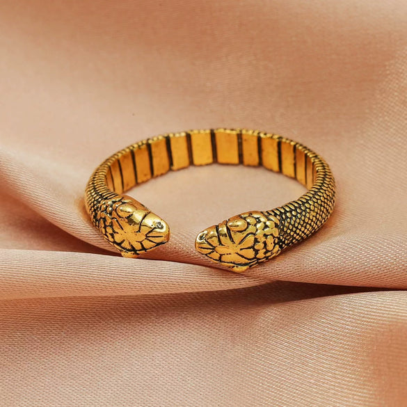 Wholesale Copper Micro Inlaid Zircon Winding Snake Ring Animal Style Electroplated For Women