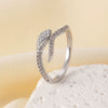 Wholesale Copper Micro Inlaid Zircon Winding Snake Ring Animal Style Electroplated For Women