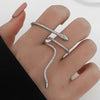 Wholesale Copper Micro Inlaid Zircon Winding Snake Ring Animal Style Electroplated For Women