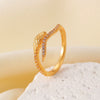 Wholesale Copper Micro Inlaid Zircon Winding Snake Ring Animal Style Electroplated For Women
