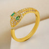 Wholesale Copper Micro Inlaid Zircon Winding Snake Ring Animal Style Electroplated For Women
