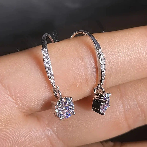 Wholesale Copper Microinlaid Diamond Zircon Geometric Earrings For Women