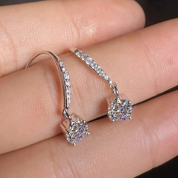 Wholesale Copper Microinlaid Diamond Zircon Geometric Earrings For Women