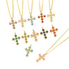 Wholesale Copper Microinlaid Zircon Cross Necklace Women's Retro Light Luxury Highend Clavicle Chain Elegant Allmatch Accessories
