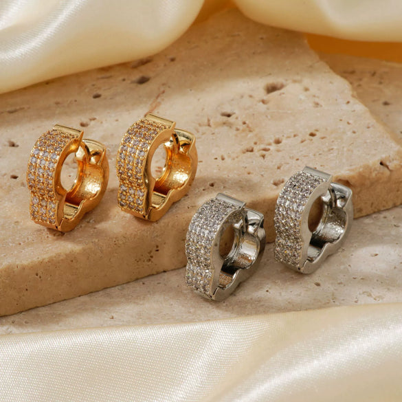 Wholesale Copper Microinlaid Zircon Geometric Earrings For Women