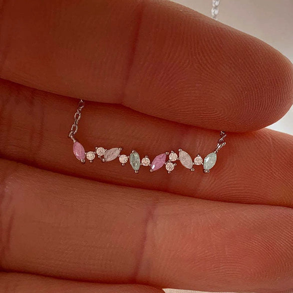 Wholesale Copper Microinlaid Zircon Geometric Style Women's Clavicle Chain Necklace With Electroplating O Word Chain