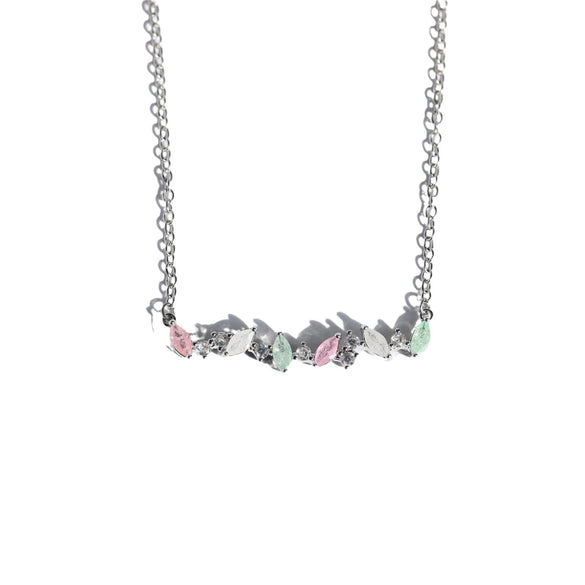 Wholesale Copper Microinlaid Zircon Geometric Style Women's Clavicle Chain Necklace With Electroplating O Word Chain