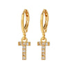 Wholesale Copper Microinlaid Zircon Letter Earring For Women