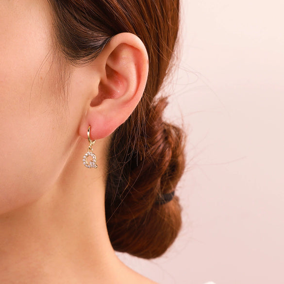 Wholesale Copper Microinlaid Zircon Letter Earring For Women