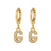 Wholesale Copper Microinlaid Zircon Letter Earring For Women