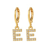 Wholesale Copper Microinlaid Zircon Letter Earring For Women