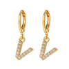 Wholesale Copper Microinlaid Zircon Letter Earring For Women