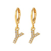 Wholesale Copper Microinlaid Zircon Letter Earring For Women
